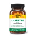 カントリーライフL-カルニチン500mg – 60ビーガンカプセル | エネルギー生産をサポート & 脂肪代謝 | ビタミンB6配合 | グルテンフリー・認定ビーガンアミノ酸サプリメント