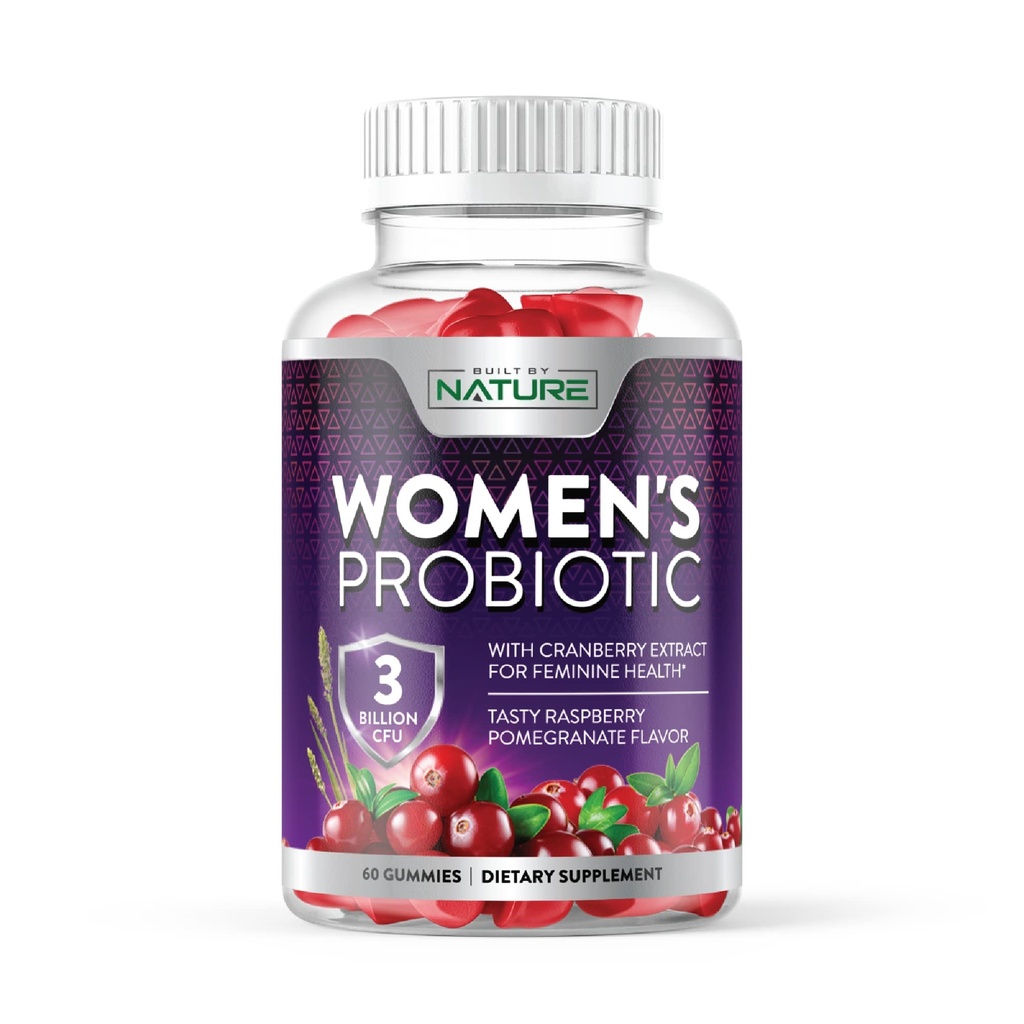 女性のための性質のプロバイオティクスによって造られるGummies 3の鋼片CFU、クランベリーの補足、消化器、免疫、腟及び尿の健康、棚の馬小屋、60のガミ