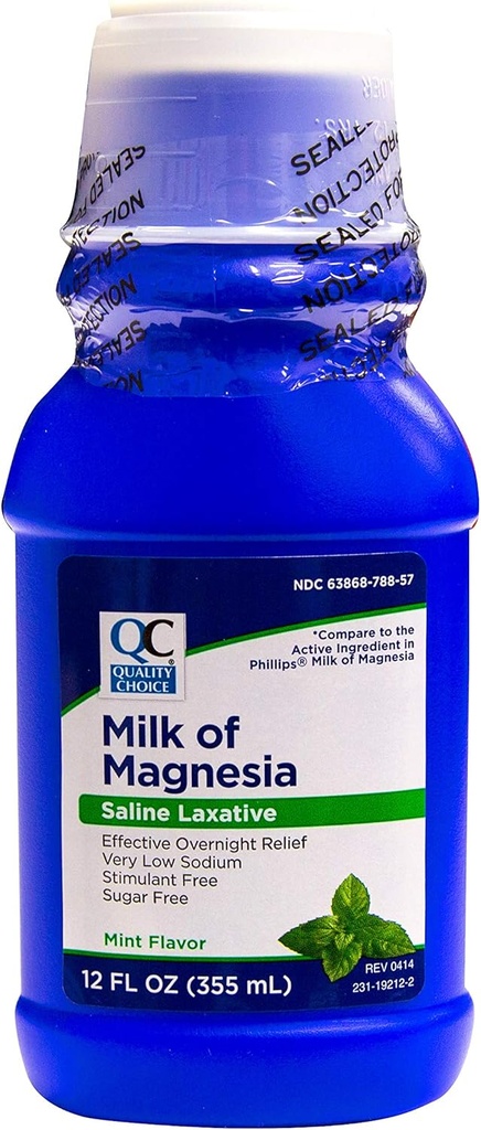 Quality Choice Milk Of Magnesia Mint Flavor 12 Fl Oz (Pack of 6)