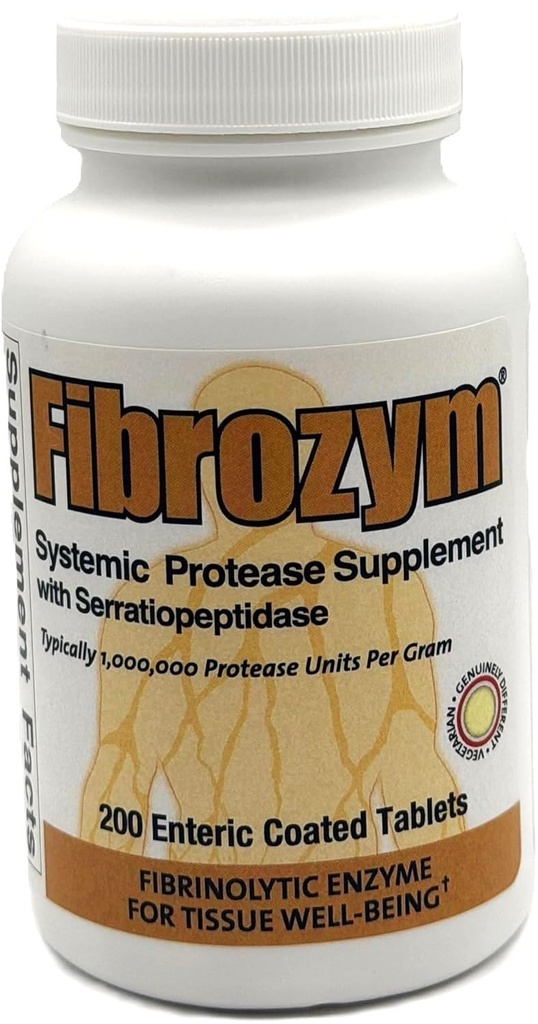 自然にビタミンのFibrozymのSerratiopeptidase、200のタブレット、N10051の全身のプロテアーゼの補足