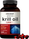NatureBellのAntarctic Krillオイル1000mgの補足、240のSoftgels、Omega-3s、EPA、DHAおよびアスタキサンチンの自然な源 - Aftertasteなし - サポート中心の健康、水星の自由及び非GMO