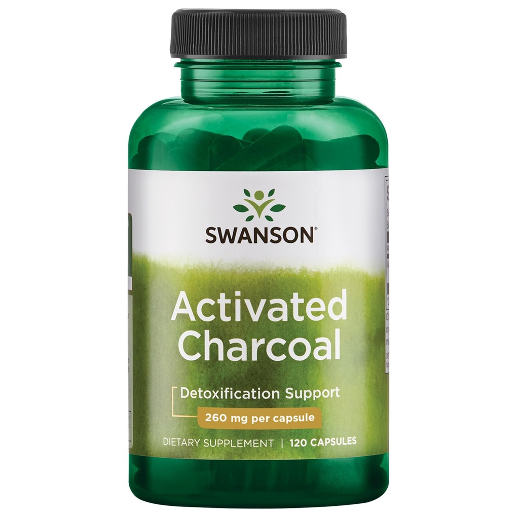 Swanson によって活動化させる木炭 - 健康な吸収を支える自然な補足-助けw/Bloating 及び維持の腸の規則性- (120 のカプセル、サービングごとの 520mg)