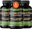 ビタミンCと亜鉛でGade Nutrition Quercetin - Quercetin 500mg - Bromelain - 亜鉛ケルセチン - ケルセチンサプリメント+ビタミンD3(非GMO、グルテンフリー、ビーガン) - 6ヶ月の供給