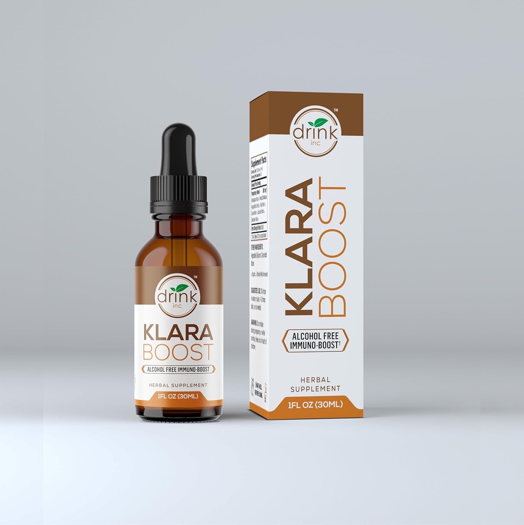 Klara Boost by Drink Inc. | 高周波アルコールフリー 免疫ブースト | 30ml ハーブサプリメント | 100% オーガニック・エスティカル 天然成分で作られた | デイリーデトックスと再生