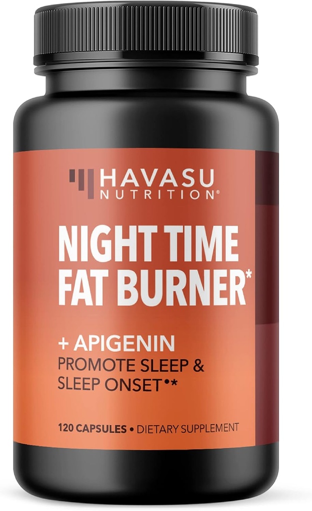 HAVASU NUTRITION夜時間の脂肪バーナー+アピゲニン、120ct