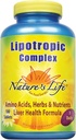 Nature's Life Lipotropic Complex | 健康な肝臓機能の総合サポート | コリン&イノシトール付き | ノンGMO | 180 ベジタリアンタブレット