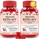Appleのサイダーの酢のグミ、プロバイオティクス、B12およびKetoサポートが付いている最高の強さ2000mg ACVのギーミー、消化、Metabolism、Detox、Gut及び免疫の健康、ゼラチンなし、非GMO、120のketoのacvのグミ