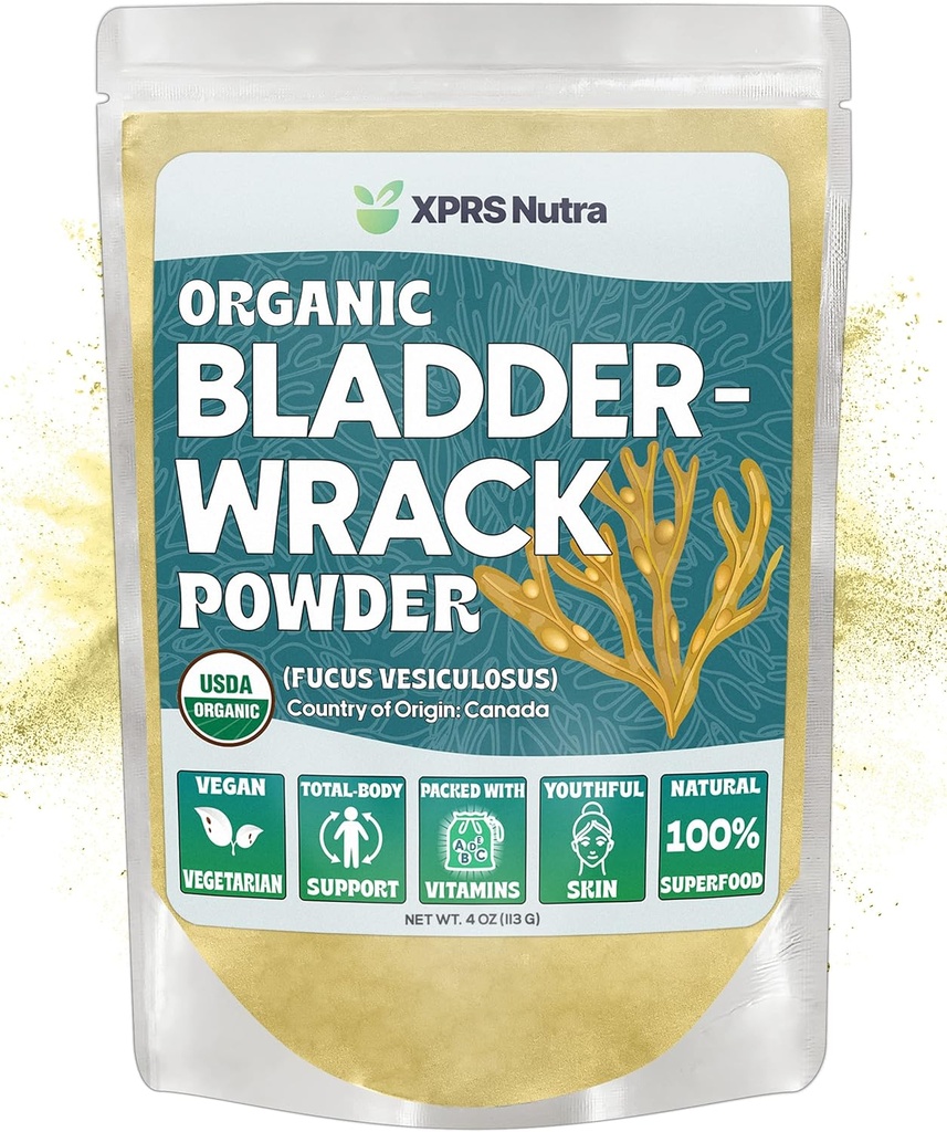 XPRS Nutraの有機性ぼうこうの粉(Fucus Vesiculosus) - 皮を遅らせるための優れたぼうこうの有機性の粉-ビーガン友好的なぼうこうのヘルブのヨウ素の補足(4のOunce)
