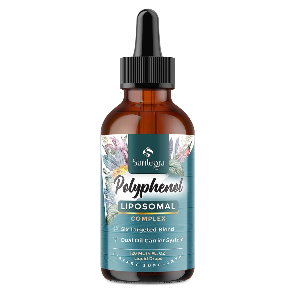 ポリフェノールの補足のLiposomal、MCT及びオリーブ オイル、Quercetinのエキスが付いている27のポリフェノールのコンプレックス及び強力な酸化防止剤上の、Hauthornの果実のエキス、年齢の防衛、エネルギー、免除、120のMLのための