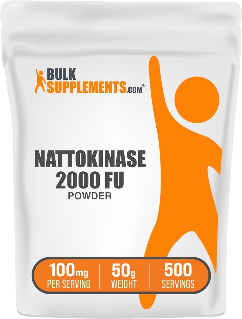 BulkSupplements.com Nattokinase 2000 FU パウダー - Natto エキス、Nuttokinase サプリメント - サービングあたり Natto パウダーの 100mg、50g (1.8 oz) (パッケージ 1)
