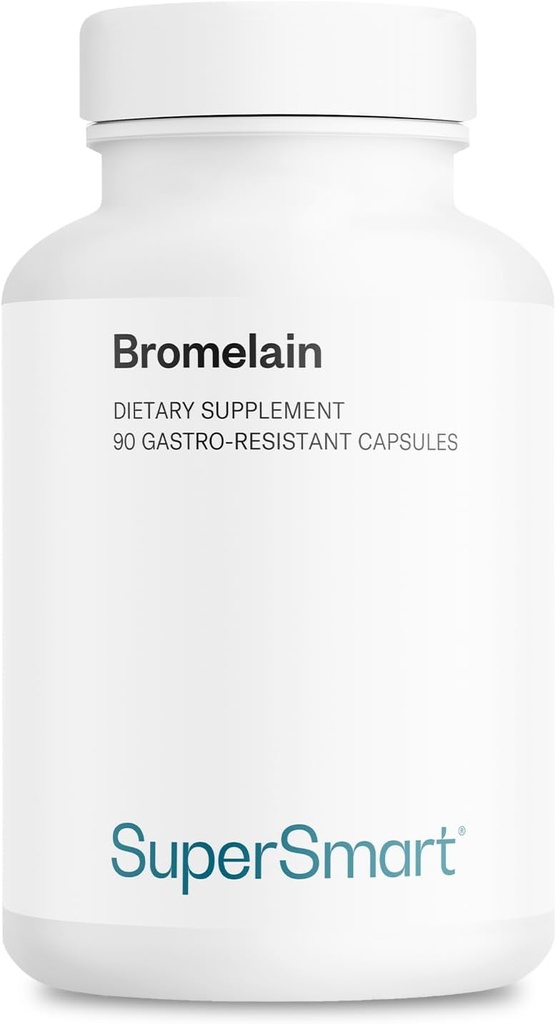 スーパースマート - 1日あたりのBromelain 1500 mg 3000 GDU - パイナップルルーツから抽出酵素 - 消化器系ブースター  非GMO&グルテンフリー - 90 DRカプセル