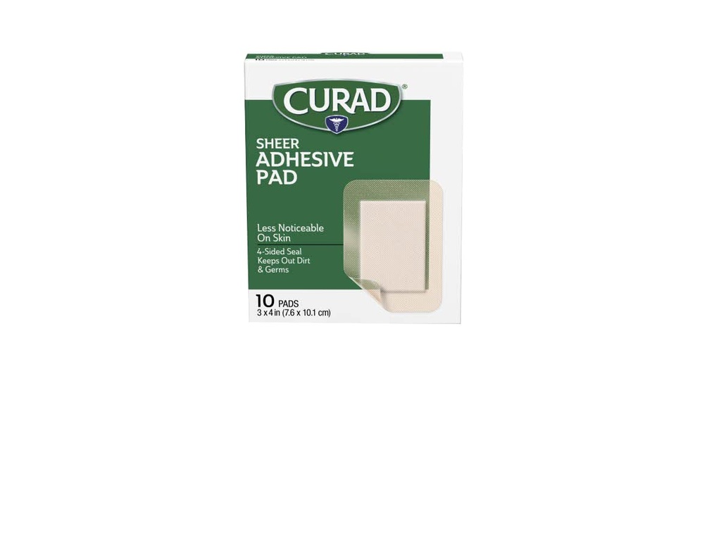 CURADの層の付着力の包帯、4 枚のシール、吸収性パッド、3" x 4」の高度の傷の心配、10 の計算、24 のパック