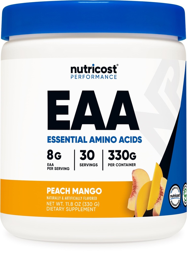 Nutricost EAAパウダー30サービング(ピーチマンゴー) - 必須アミノ酸 - 非GMO、グルテンフリー、ベジタリアンフレンドリー