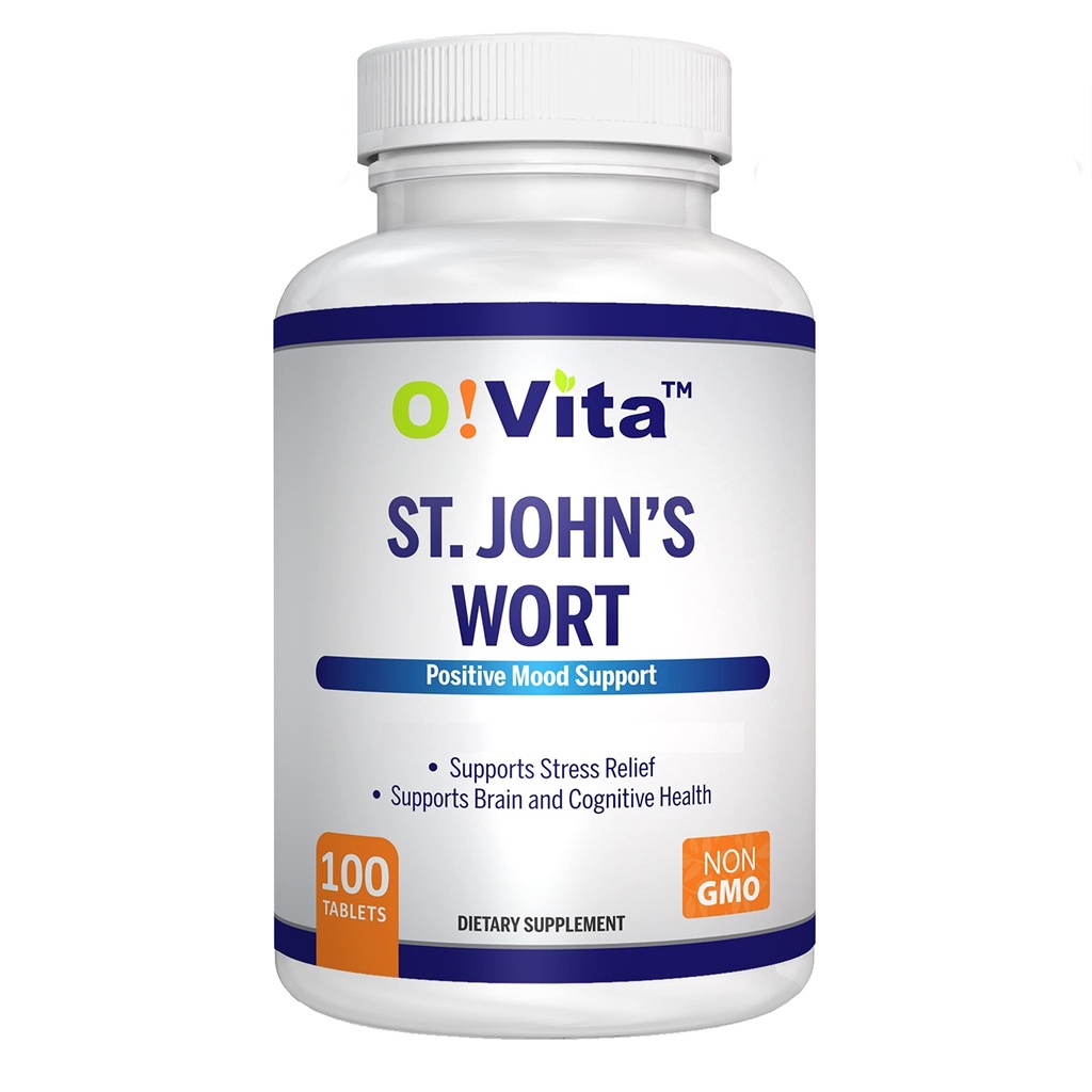 セントジョンズワート500mg(タブレット)、ハーブ処方、ビーガン、非GMO、最大100日の供給