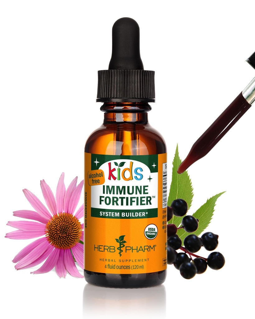 Herb Pharmの子供の証明される有機性アルコールなしの免疫のFortifierの液体の草の方式、1つのOunce