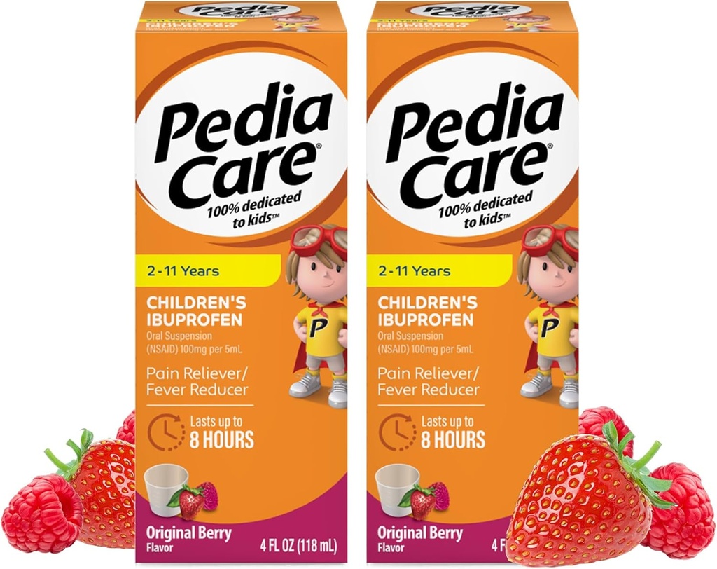 子供のIbuprofenの口頭懸濁液の液体、子供の痛みのReliever +熱する減力剤、年齢2-11のベリーの味、4つのflのoz (2パック)