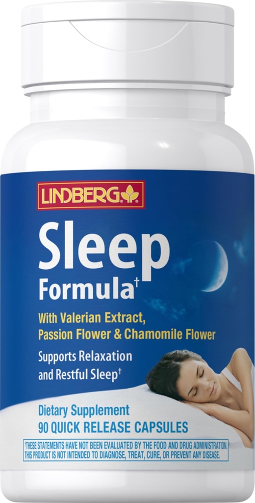 Lindberg Valerian Root Extract | 90カプセル | カモミールとパッションフラワー | 複雑なサプリメント | 非GMO、グルテンフリー