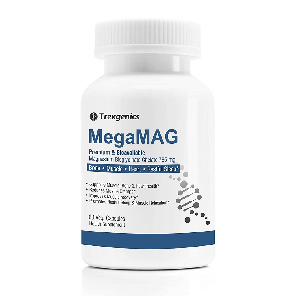 A.K. Trexgenics MegaMAGのマグネシウムのBisglycinateの元素マグネシウム220のmg/2はGlycineの利点と帽子-睡眠、筋肉、骨及び中心サポートのためのほとんどのBioavailableマグネシウム- (60の野菜。カプセル)