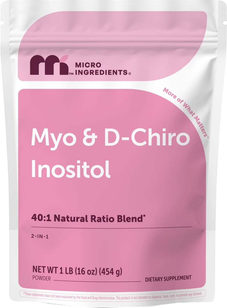 マイクロ成分 Myo-Inositol&D-Chiro Inositolパウダー、1lb(221のサービング) | 40:1 女性のための理想的な比率のイノシトールサプリメント | ホルモンバランスとオワリアンの健康をサポート | GMO、ビーガン、フィラーフリー