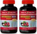 抗酸化複合サプリメント - ANTIOXIDANT MEGA COMPLEX 1440 MG - マンゴスチン抽出物、抗酸化栄養補助食品、クランベリーザクロマンゴスチン、デトックス、クレンジング2ボトル120カプセル