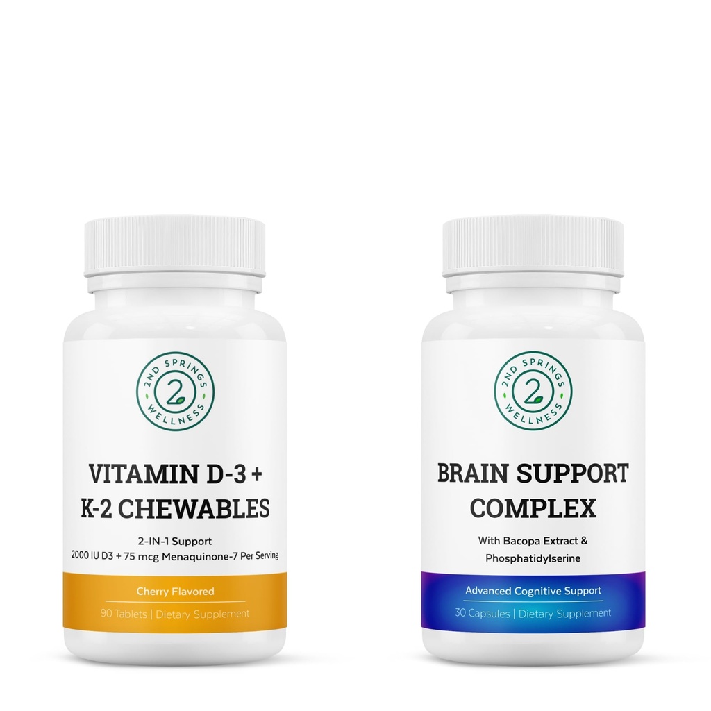 Vitalityブーストバンドル:ビタミンD3 + K2と脳サポートコンプレックス