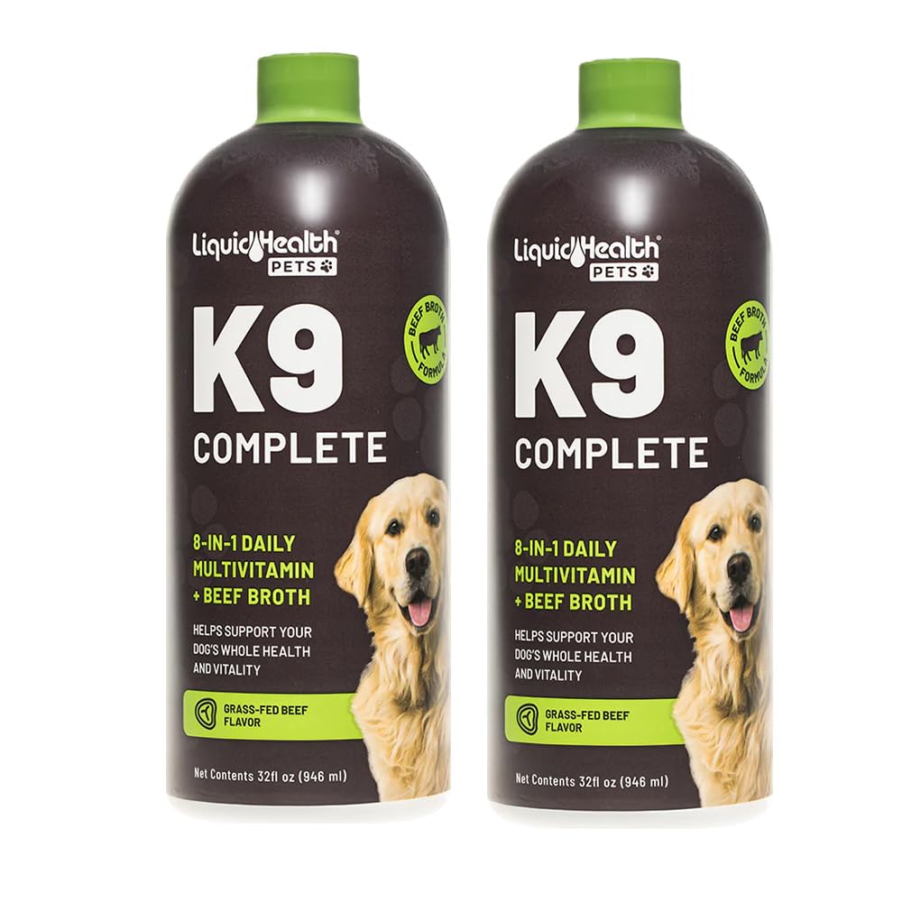 LIQUIDHEALTHのペットK9は大人のシニア ドッグ及び子犬のための8 1液体のMultivitaminを、すべて皮及びコート、共同健康、免疫サポートのための1つの完全な方式のcanineのビタミンすべて作りました(2パック)