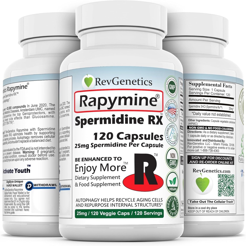 ReVGENETICS Rapymine®: 25mgスパージインRXTM - 120カプセル