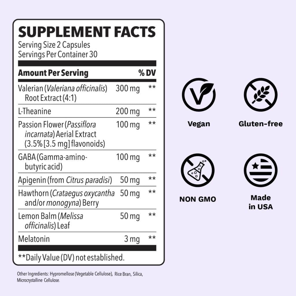 Rest-ZZZ Extra Strength - Sleep Support Supplement - Fall Asleep & Stay Asleep - Calms Nervous System - Naturally Ease Muscle Tension & Restlessness - Low Dose Melatonin GABA & Chamomile - 60 Capsules