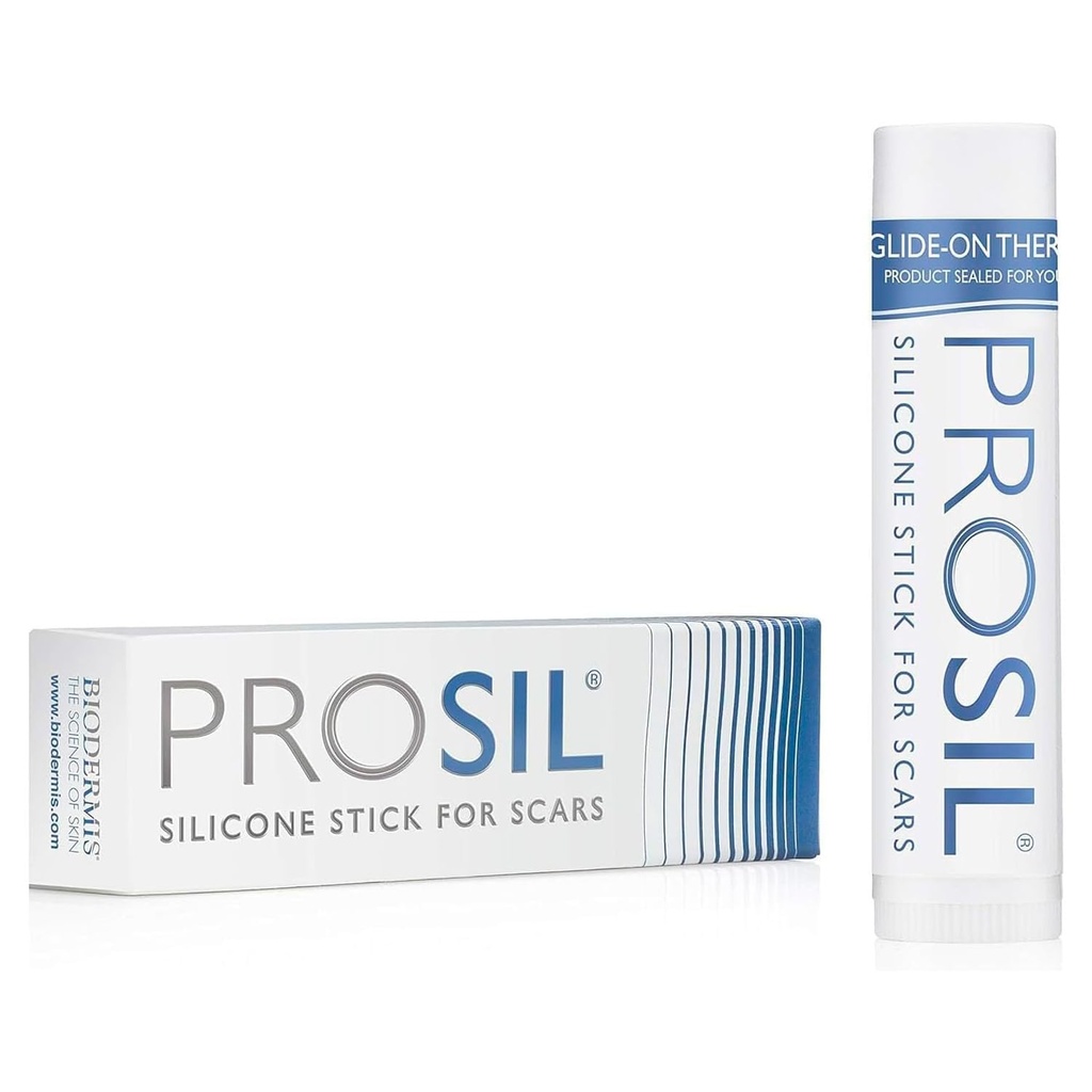 PROSILシリコーンスカースティック4.25g - プレミアムグレードのスカーシリコーンで効果的なスカートリートメント - コンパクトで、Messs-Free、便利なスカーセラピーのためのGlide-onアプリケーション - すべての皮膚タイプと子供に優しい