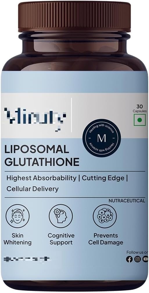YUJI Liposomal Glutathione - 最も高いバイオアベイラビリティ - 皮膚のためのグルタチオン - 顔の輝き - 皮膚の水分補給 - 肝臓の健康 - 解毒サポート - 30キャップ
