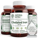 人の及び女性のための自然なNutraのChelatedの鉄の補足、釘の健康は、最適吸収を、助けます鉄のレベルを高めます、ボディふたを維持します、毛の成長、皮の健康、180のタブレットを改善するのを助けます