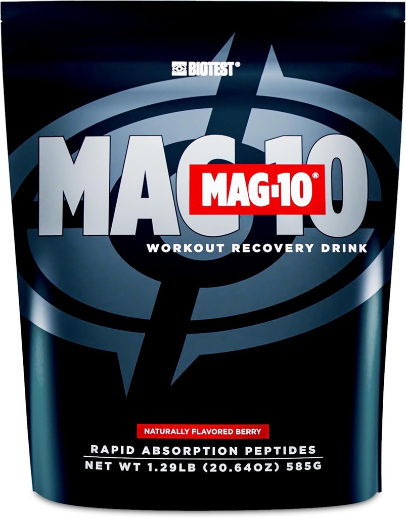 Biotest MAG-10ポストワークアウト - 2Xマッスルゲイン、15サービング - 20g Di/Tri-Peptides、7g HBCD、3.5g Isomaltulose - ベリー