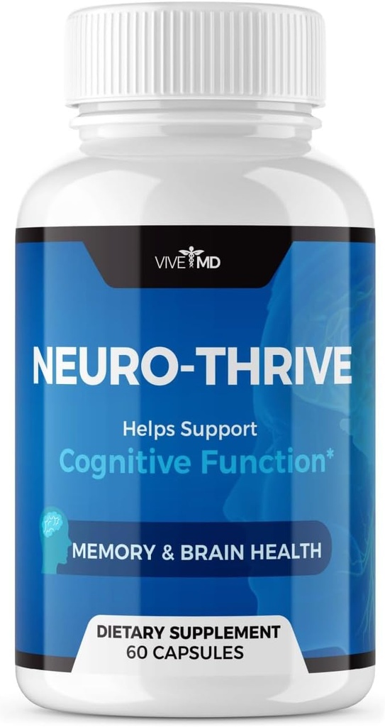VIVE MD Neuro Thrive Brainサプリメント - 公式フォーミュラ - Neuro Thrive PQQQ、Neuro Thrive - Ginkgo Bilobaエキス、シベリアGinsengエキス - (60カプセル)