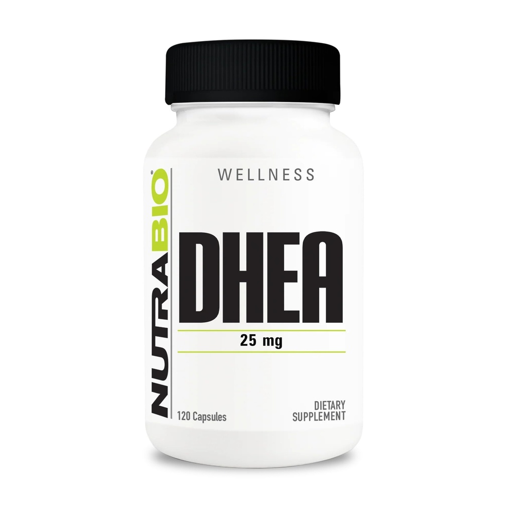 NutraBio DHEA サプリメント - 男性と女性のための - DHEA (25 mg) 120 カプセル
