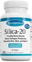 EuroMedica Silica-20 - サプリメントは骨構造とコラージュ生産をサポート - 強力な歯と健康な骨密度サポート - エイドヘア、皮膚&爪の健康 - 60錠(30のサービング)
