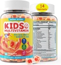 Kids Multivitamin Gummies with Iron, Sugar Free, Kids Daily Vitamins + Probiotics, Algae Omega 3 (EPA/DHA), A, C, D, Methyl B12, Folate, B6, Zinc, Biotin, for Healthy Growth, Immune Support, 60 Count