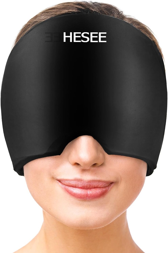 Migraineの救助の帽子、頭痛の軽減の帽子、熱くおよび風邪療法のための帽子、頭痛の目のマスクはSinus、Puffyの目、張力、黒のためのマスクをおおいます