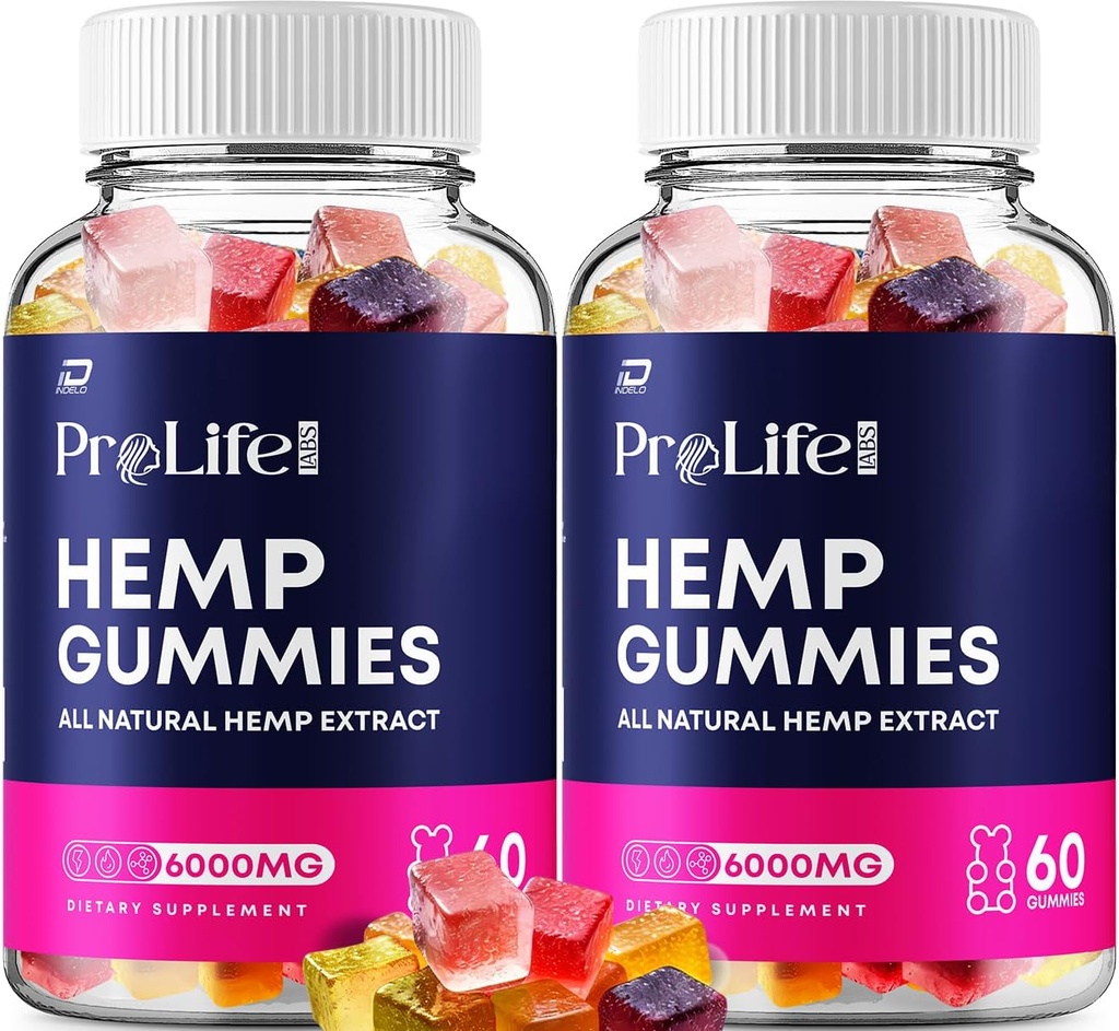 Prolife Hemp Gummies - with Hemp Seed Extract Pro Life Labs Hemp Gummies Tinnitus Herbal Supplement, Health and Wellness Support, All Natural Prolife Gummy (2 Pack - 120 Gummies)