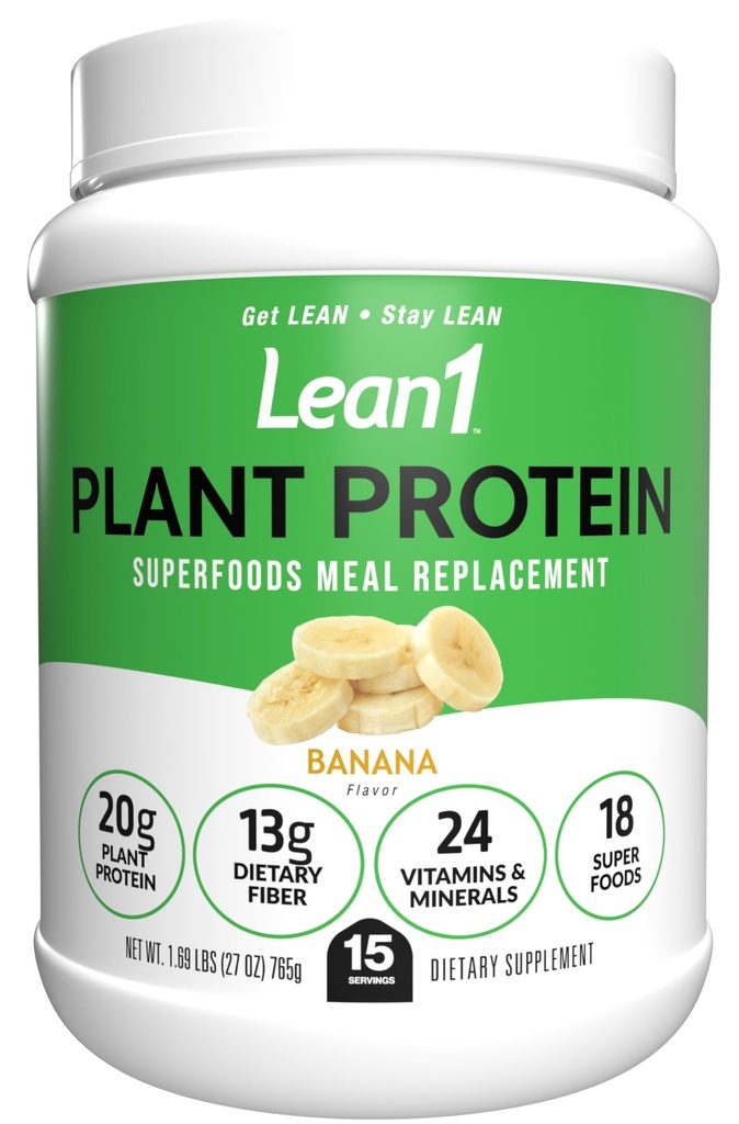 Lean1植物ベースの蛋白質の粉、食事の取り替え、バナナの味、15のサービング