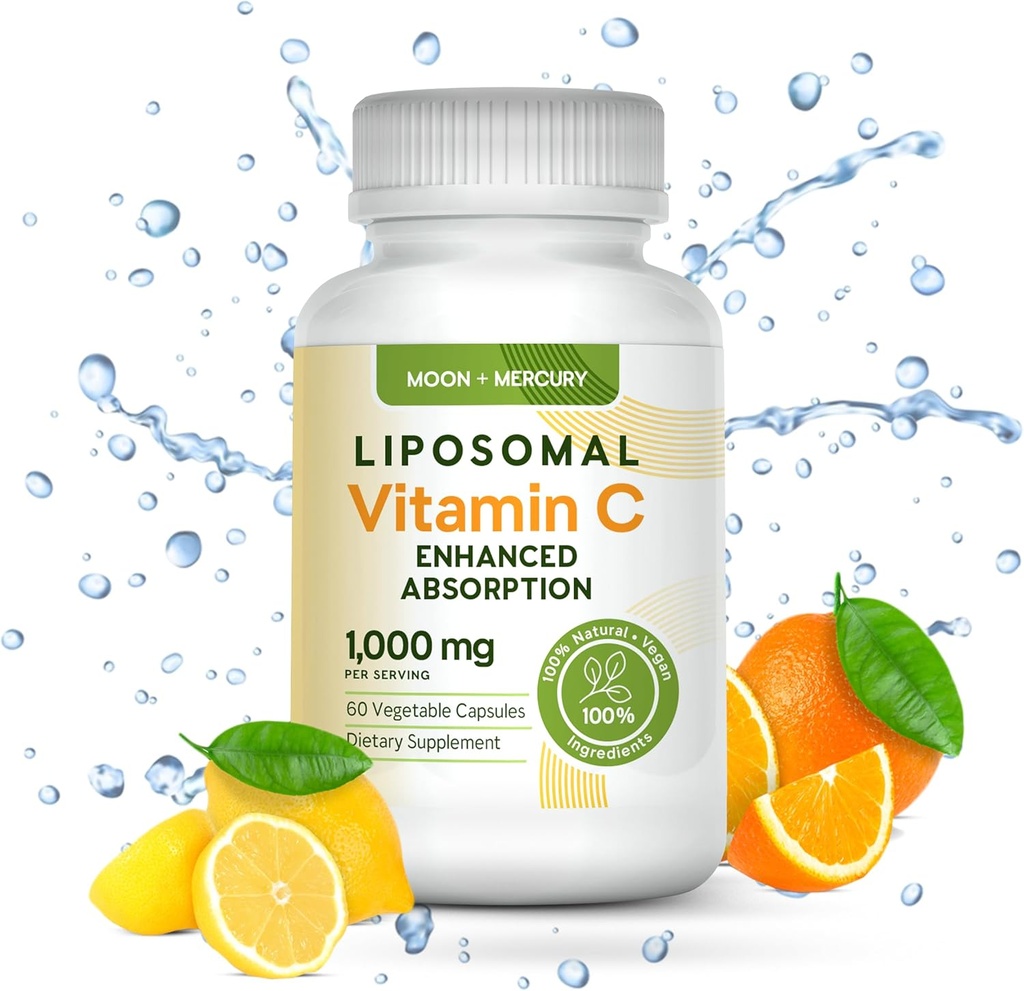 Liposomal - Vitamin c 1000mg - 60 Vitamin c Capsules - Higher Absorption,bioavailability liposomal Vitamin c by Moon and Mercury