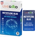LIVEGOOD Methylene Blue – Methylene Blue for Humans, Brain Supplements for Memory and Focus, Clarity & C認知エネルギー, Nootropic Brain Support, 米国製, 15 経口ストリップ 20mg 各