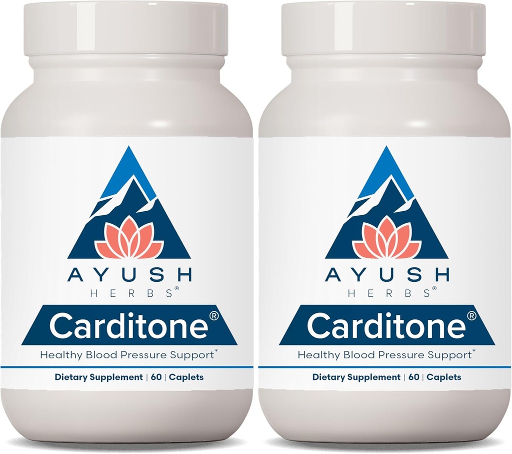 Ayush Herbs Carditone - 女性と男性のための自然なサプリメント、BPフォーミュラ、Rauwolfia、Arjuna、Calcium、およびマグネシウム - 60ベジタリアンカプレット(2カウント)