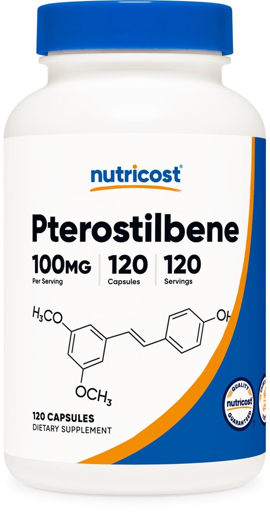 Nutricost Pterostilbene 100mg、120カプセル - 非GMO、グルテンフリー