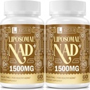 1500のMGのLiposomal NAD+、98%+吸収、NAD+ TMG、老化の防衛のための女性及び人のための補足、細胞エネルギー、中心及び頭脳機能、長寿、120のSoftgels