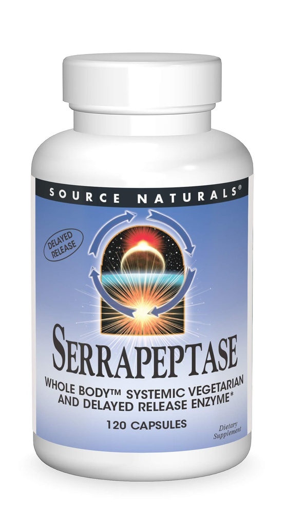Source Naturals Serrapeptase - 遅延リリース酵素 - 120 ベジタリアンカプセル