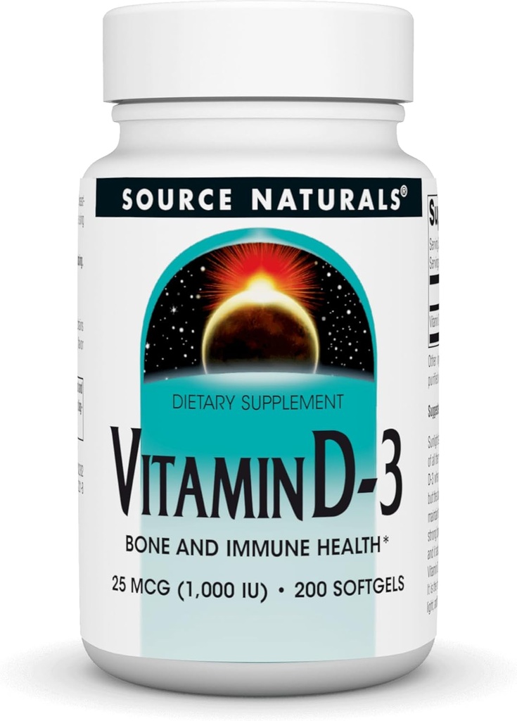 Source Naturals Vitamin D-3 1000 iu Supports Bone & Immune Health* - 200 Softgels