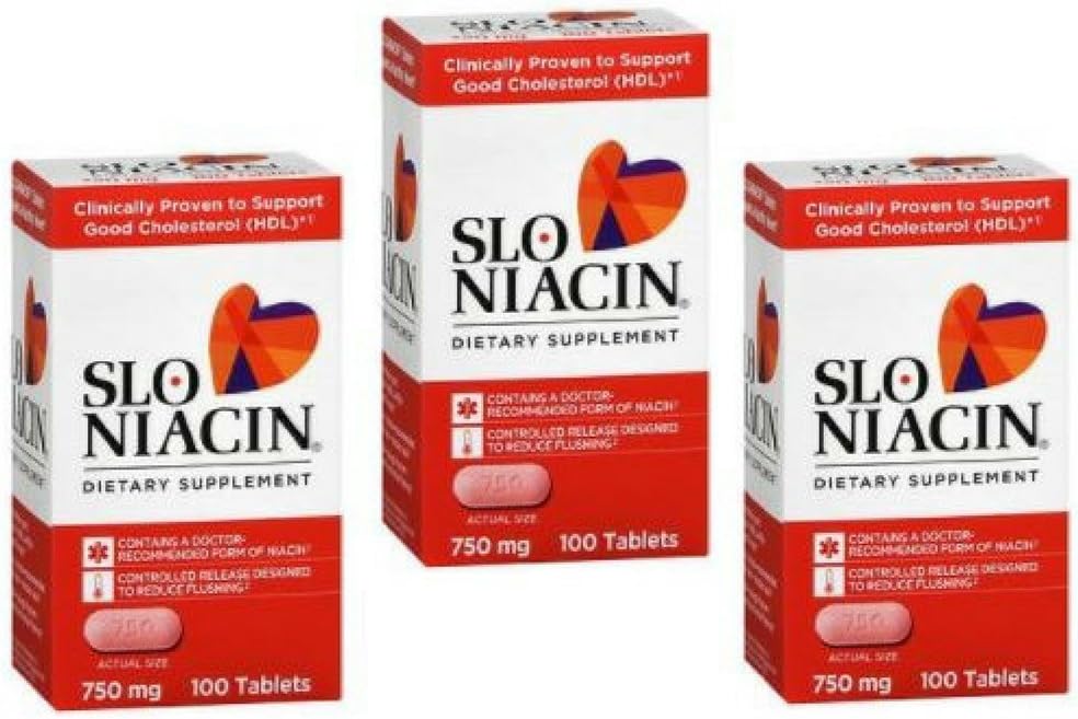 SLO-NIACINの食事療法の補足 びんごとの高吸収100のタブレットのためのニコチン酸からの750のmg NiacinのビタミンBと毎日3パック
