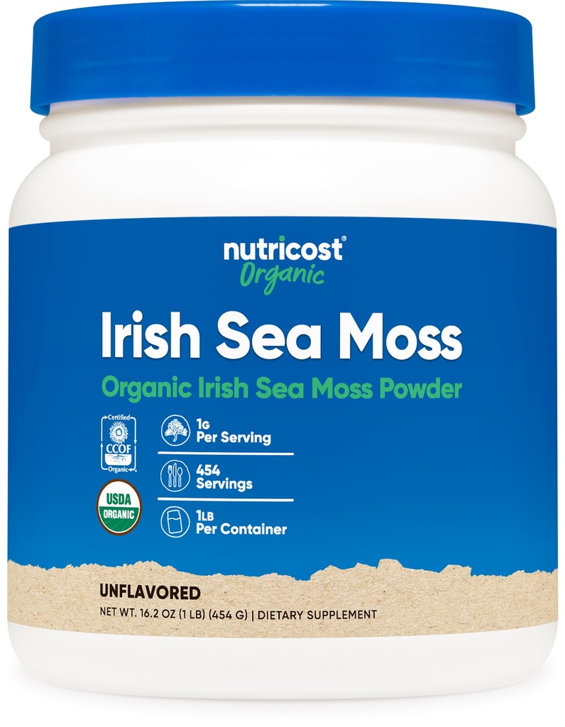 Nutricostオーガニックアイリッシュモスパウダー(1 LB) - グルテンフリー、非GMO、ベジタリアン対応