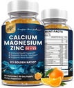 (2 Pack) Calcium Magnesium Zinc Gummies with Vitamin D3, K2, B12 & B6 for Adults, Sugar Free Magnesium Glycinate with Potassium Sea Moss Supplement, Calcium Citrate for Bone Mood & Sleep Support