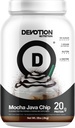 Devotion栄養プロテインパウダーブレンド | グルテンフリー、ケトフレンドリー、砂糖なし | 1g MCT | 20g ウィー&ミセラープロテイン | 2lb tub (Mocha Java Chip)